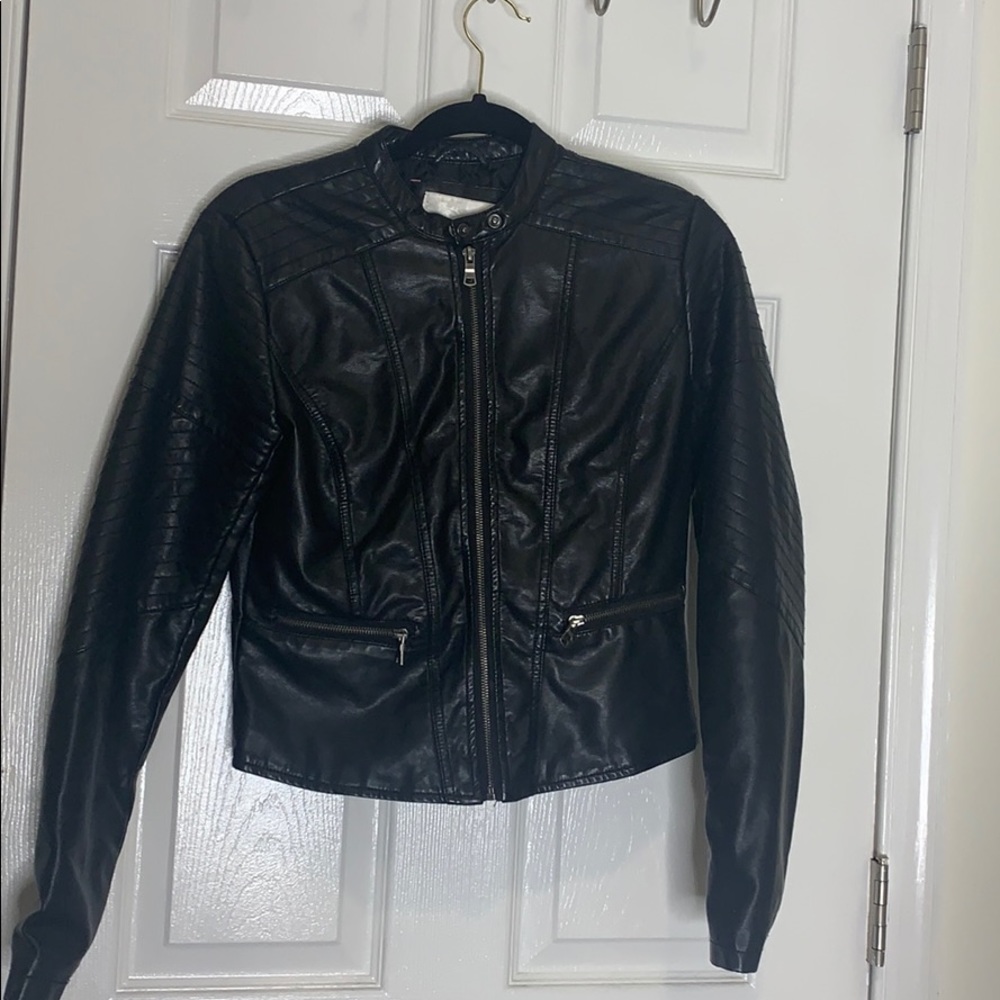 Black leather jacket